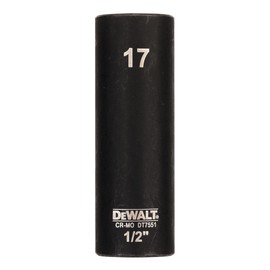 Dewalt Extreme Impact DT7551 Socket Spanner 1/2 Inch Long (17 mm Diameter, 78 mm Length, Extremely Robust and Impact Resistant, Suitable for up to 300 Nm+, with Lasered Size Information)