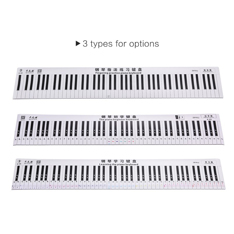 Fingering Version 88 Keys Piano Keyboard Fingering Practice Chart Sheet