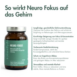 Epigenics Neuro Fokus Kapseln mit Omega-3 (DHA & EPA), Brahmi, Ginkgo, Ginseng, Taurin & Phosphatidylserin (für 30 Tage) – Gehirn Supplement für Fokus, Konzentration & Gehirngesundheit