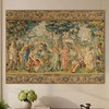 Medieval Tapestry Wall Hanging Renaissance Court Scene Wall Art