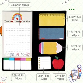 Teacher Sticky Notes Set,Gifts for Teachers Back to School,Cute Self-Stick Sticky Notes to Do Notepad Teacher Appreciation Thank You Gifts Back to School Office Supplies 440 Sheets