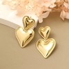 Gold Heart Earrings for Women Girls Heart Drop Earrings Double