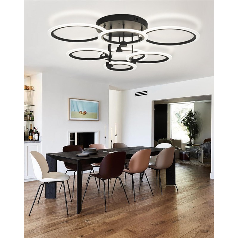 SEABLE Modern LED Ceiling Light 7 Rings Dimmable Ceiling Light