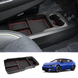 LUWU Compatible with K ia EV6 2021-2024 2025 Centre Console Organiser Storage Compartment EV6 2023 Storage Box with Drink Holder Lower Centre Console Organiser Storage Compartment K-ia EV6 Interior