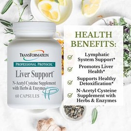 Transformation The Genesis of Good Health Enzymes Professional Protocol Liver Support Formula Supplement with Vitamin A, Herbal Blend & Digestive Enzymes - 60 Capsules