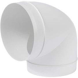 HVAC OV 6” Inch Round Duct Elbow 90 Degree for HVAC and Hydroponics installations. Male Fitting - Push Fit Bend PVC Connector for Efficient Flow managment