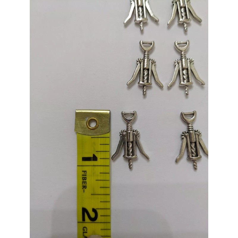 Monrocco Six (6) Wine Bottle Opener Cork Screw Antique Silver