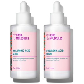 Good Molecules Hyaluronic Acid Serum Pack 2 – 75 ml / 2.5 fl oz Each | Lightweight Facial Serum with 1% Hyaluronic Acid for Hydration