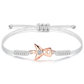 JENDEAR SHINE Rope Bracelet for Women Girls, Hand Braided Chain with Cubic Zirconia Charm, Mother's Day, Birthday, Graduation, Friendship Jewellery, Gift, Copper