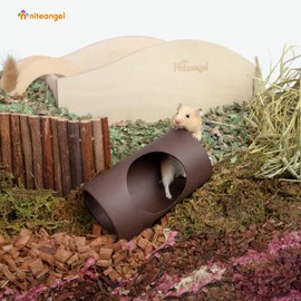 Niteangel Ceramic Hamster Tunnel & Tubes Hiding Place - for Dwarf Grobo Syrian Hamsters Mice Rats or Other Small Animals (Tunnel - Large)