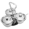 Spice Rack Kitchen Stainless Steel Seasoning Pots Condiment Set Rotating