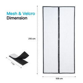 Magnetic Fly Screens for Doors | 100 x 210 cm Anti-UV Door Fly Screen Curtain mesh Keep Out Flies & Bugs | Mosquito net Curtains for Patio Doors, Sliding Doors, and Open Balconies