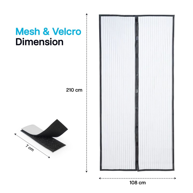 Magnetic Fly Screens for Doors | 100 x 210 cm