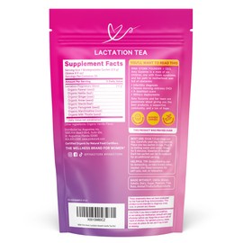 Pink Stork Organic Lactation Support Tea for Breast Milk Supply - Fenugreek, Milk Thistle, + Fennel - Breastfeeding Essentials, Caffeine-Free - Hot or Iced - 15 Sachets, Smooth Vanilla