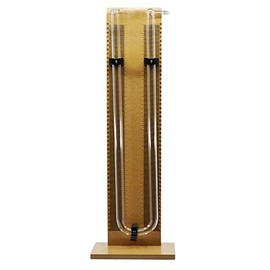 Demonstration Analog Manometer, 22.5 Inch - Used to Measure and Indicate Pressure of Liquids & Gases - Wood & Borosilicate 3.3 Glass - Eisco Labs