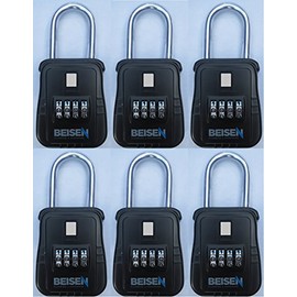 Beisen Hardware Key Safe Realtor Lock Box with Set-Your-Own Combination Lock, (6 Pack)