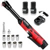 KITLUCK Cordless Electric Ratchet Wrench Set, 3/8" 12V Extended Power