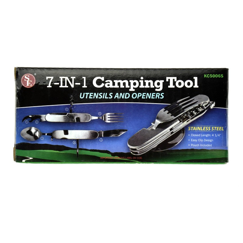 SE KC5006S 7-in-1 Multi-Function Camping Tool Stainless Steel