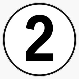 MAGNET 2. 2nd. Two. Second. Number Two. Number 2. Racing. Competition. On Navy Blue. Magnet Vinyl Magnetic Sticker Size 5"