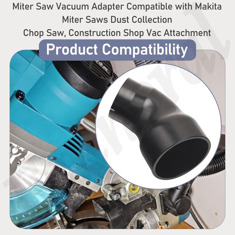 Miter Saw Vacuum Adapter (2 1/2") Compatible with Mak-ita Miter