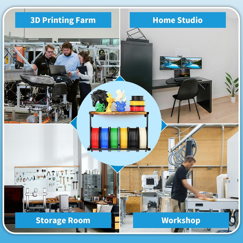 ORNAROVI 2 Pack 3D Printer Filament Storage Rack, Wall Mount