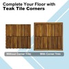StrongTek Teak Interlocking Deck Tiles Corner, Easy Assembly, Durable Quality,