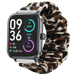 IDW13,IDW16,IDW19 Smartwatch Bands, Lamshaw 22mm Fabric Elastic Scrunchie Elastic Women Cute Replacement Straps Compatible for TOOBUR,TEMINICE,VRPEFIT,Konitee,Gydom,Faweio IDW13 Watch / Woneligo W3 /