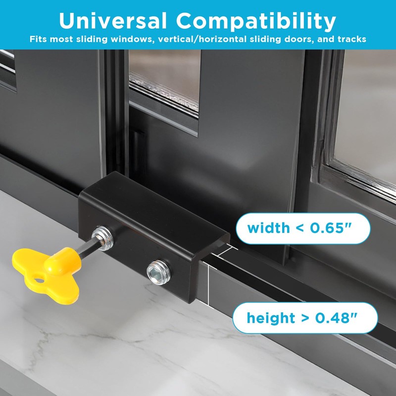 10 Sets Sliding Window Locks with Keys – Heavy-Duty Metal
