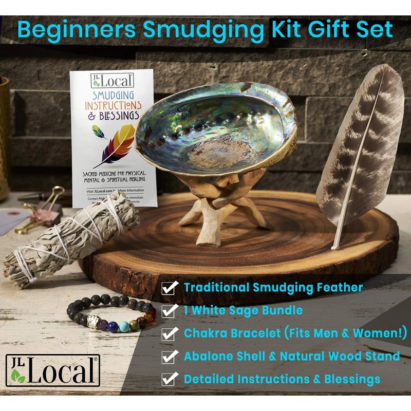 JL Local White Sage Smudging Kit Smudge Stick Gift Kit