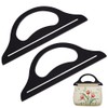 PH PandaHall Black D-Shaped Wooden Bag Handles, 2 Pack, 30cm