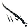 27" Scimitar Style Black Tactical Fixed Blade Machete With 2