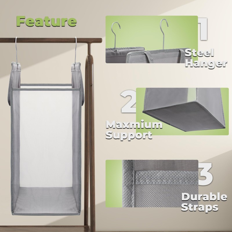Fentec Hanging Laundry Hamper, Hanging Laundry Basket, Slim Laundry Hamper