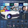 FUDONI Native 1080P WiFi Bluetooth Projector, Built-in Speaker, Portable