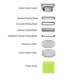 Peel Appeal All in One Stainless Steel Peeler/Julienne Slicer and Grater 6 x 4 x 2.5 cm