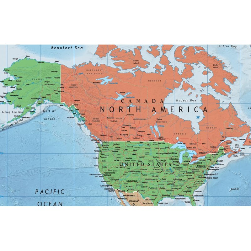 World Classic Wall Map Poster Mural (24x36 Paper Folded)