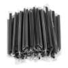 200 Pcs Popote Jumbo Para Tapioca Boba Corte Diagonal Negro
