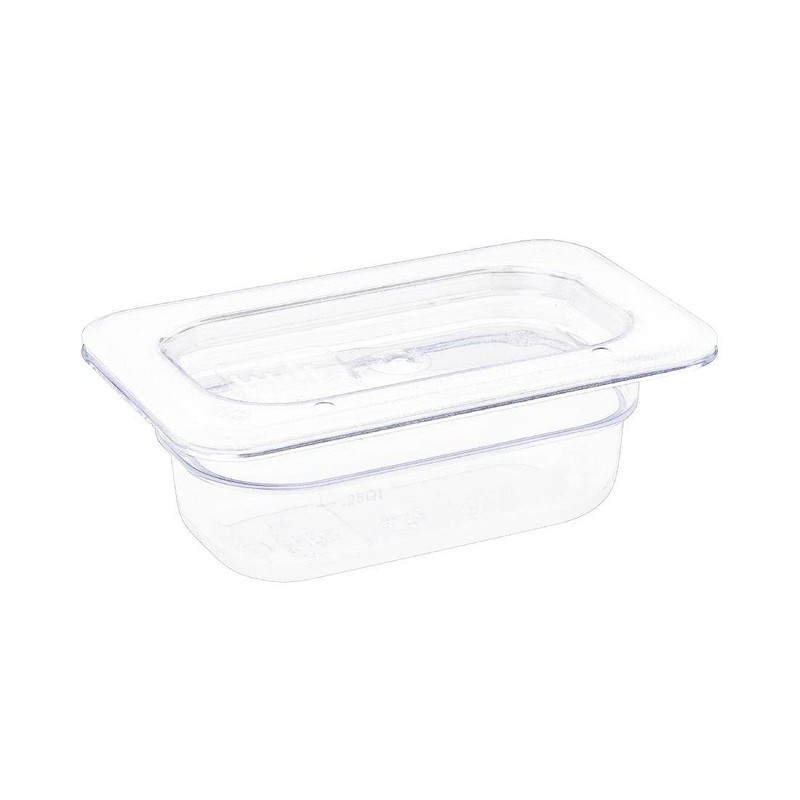 Vogue 13173 1/9 Gastronorm Container Clear Catering Food Storage Pan,