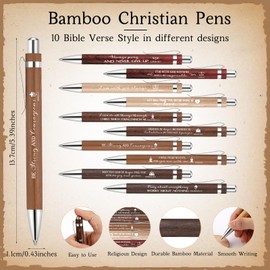 Lincia 20 Sets Christian Gift Bulk 20 Bible Verse Bamboo Pens 20 Scripture Bookmarks and 20 Keychains Inspirational Church Religious Gifts for Sunday School