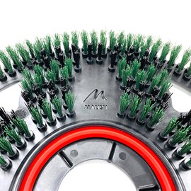 Malish Flex Scrub® Green (13 Inch) Bristled Floor Pad for Floor Machines | Green for General Scrubbing of Floors | Outlasts Green Traditional Pads 50 to 1 | with Center-Lok® 3 Pad Centering Device