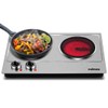Double Burner, CUSIMAX 1800W Ceramic Electric Hot Plate for Cooking,