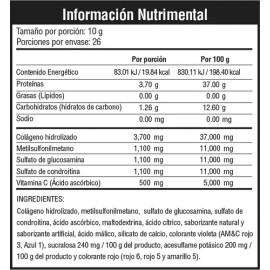 Colageno Hidrolizado + Glucosamina Musclefit 26 Servicios Sabor Ponche