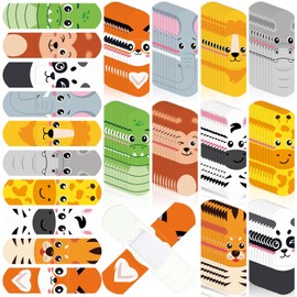 JarThenaAMCS 300Pcs Kids Cartoon Bandages Cute Jungle Animal Pattern Wound Plaster Flexible Adhesive Waterproof Breathable Fingertip Band Aid for Girl Boy Children Toddler Wound Protection