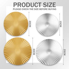 Beeveer 8 Pcs Silver and Gold Metal Wall Decor Set Metal Wall Art Wall Mount Modern Art Decor Large Sunburst Hanging Sculpture Circular Decorative for Home Office Bedroom Living Room(Silver and Gold)