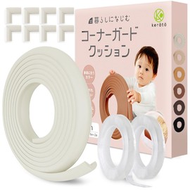 Keratta Corner Guard Cushion, Custom Made Colors to Fit Baby Furniture, Double Gel Tape to Prevent Peeling Off, Removable, Corner L Shape, White