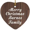 Designsify Christmas Tree Decoration, Merry Christmas Barnes Family, Heart Ornament