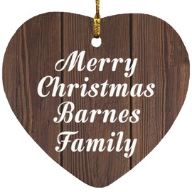 Designsify Christmas Tree Decoration, Merry Christmas Barnes Family, Heart Ornament D, Gifts for Birthday Anniversary Valentines Mom Mothers Fathers Day Party, to Men Women Him Her Friend Mom