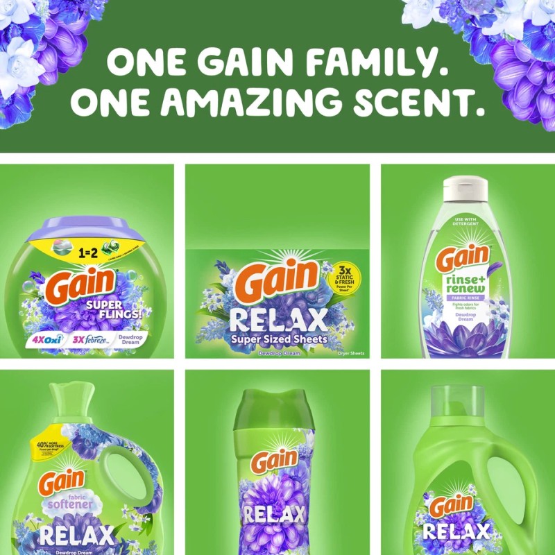 Gain Super Flings Laundry Detergent Pacs 18 Count Dewdrop Dream