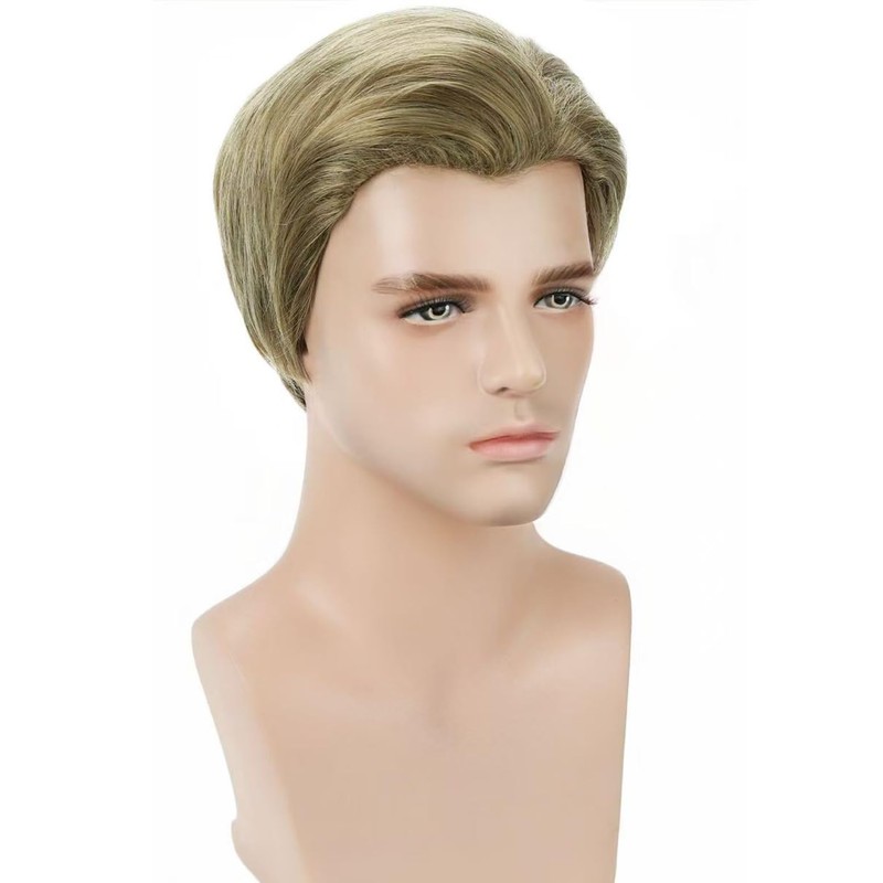 Kids Halloween 70s 80s Boy Wig Short Ash Blonde Wig