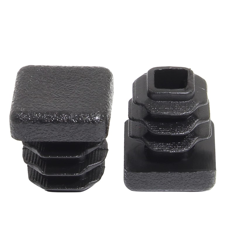 Murtenze 50Pack 1/2 Inch Plastic End Caps, Black Square Plugs