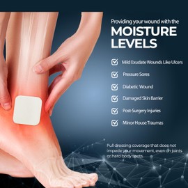 MED PRIDE Foam Dressings for Wounds 4x4in Sterile Non-Adhesive Pads Highly Absorbent Waterproof Medical Foam Padding (10 Count (Pack of 1))